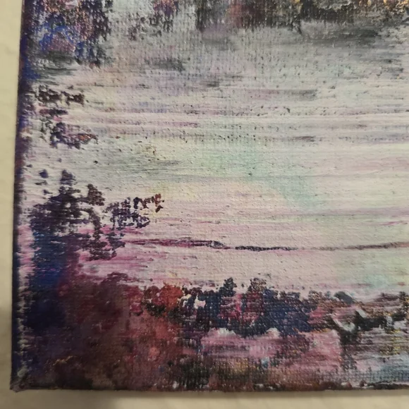 HANDCRAFTED Abstract Painting HANDPAINTED Artwork HANDMADE Wall Art Decor 8"x8" - Picture 10 of 16